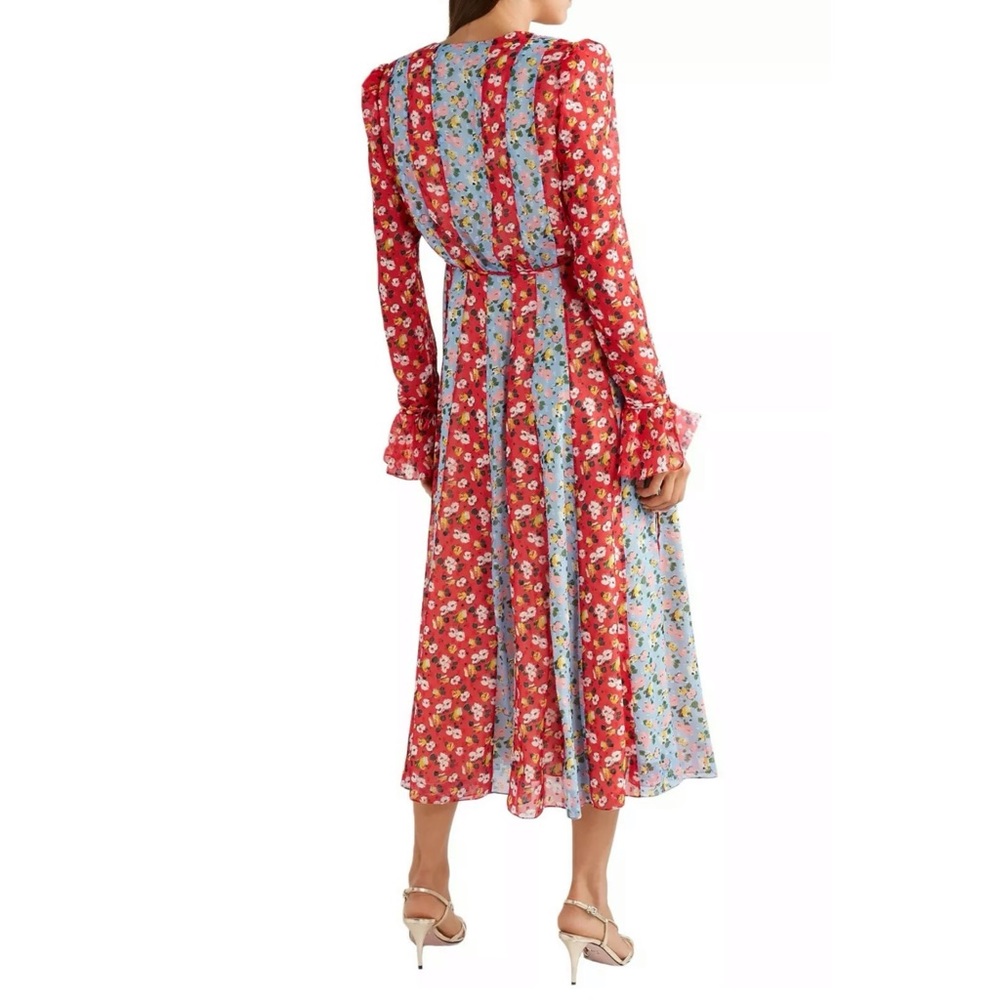 ❤💙 CAROLINA HERRERA Runway Floral Chiffon Maxi 14 - Picture 3 of 11